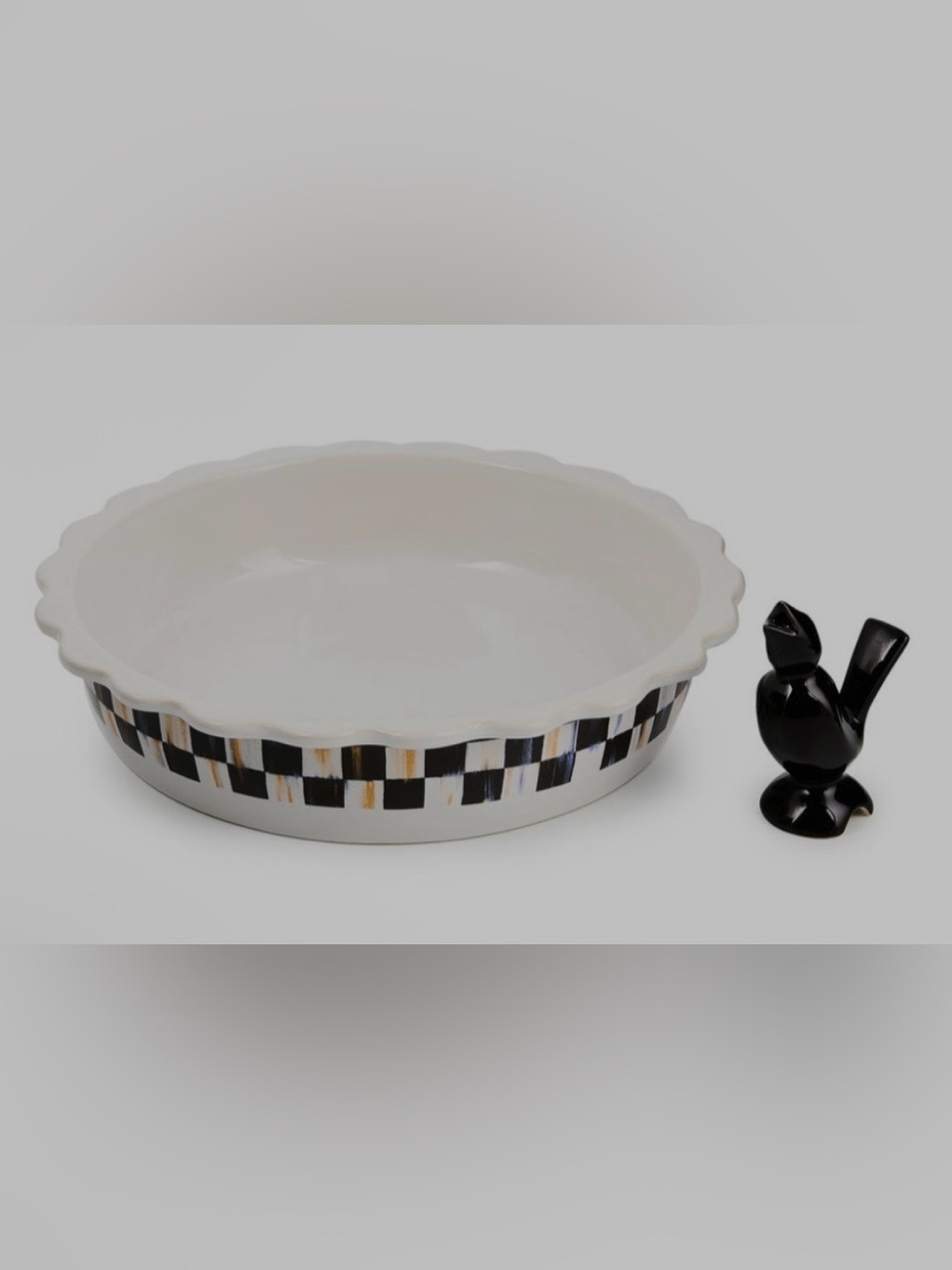 MacKenzie-Childs NWT Courtly Check
Everyday Pie Plate with adorable Pie Bird